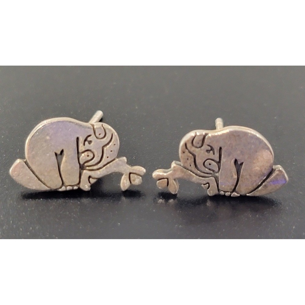 Sterling Silver S925 Koala Bear Hugging Tree Stud Earrings Jewelry
